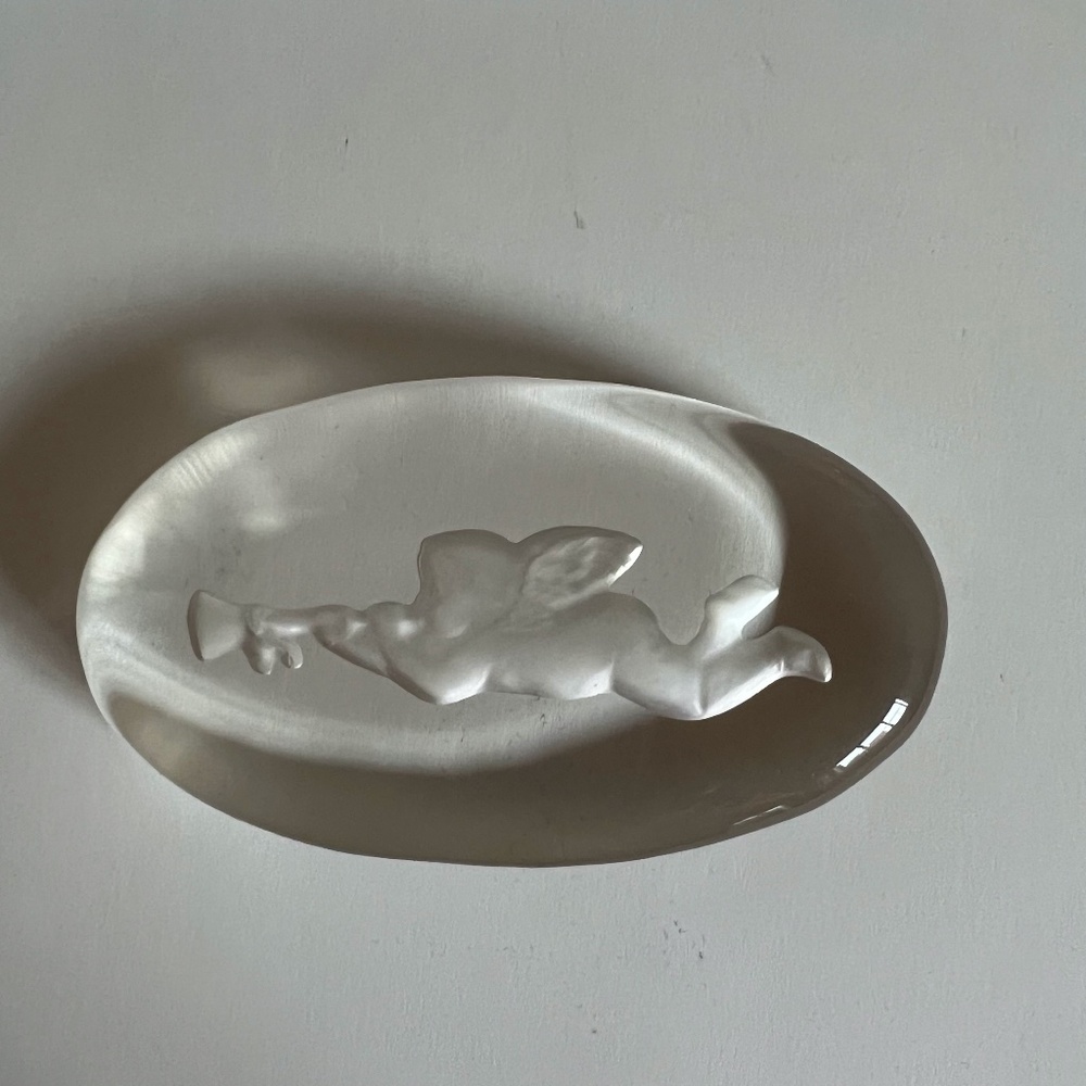 Imperial Glass Paperweight Angel Gabriel Smithsonian Lenox, Vintage